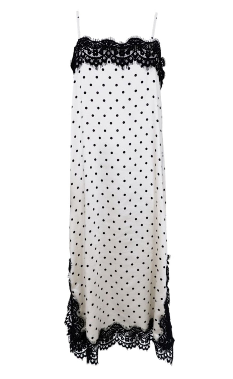 Black Colour Kjole - Evie Lace - White Dot