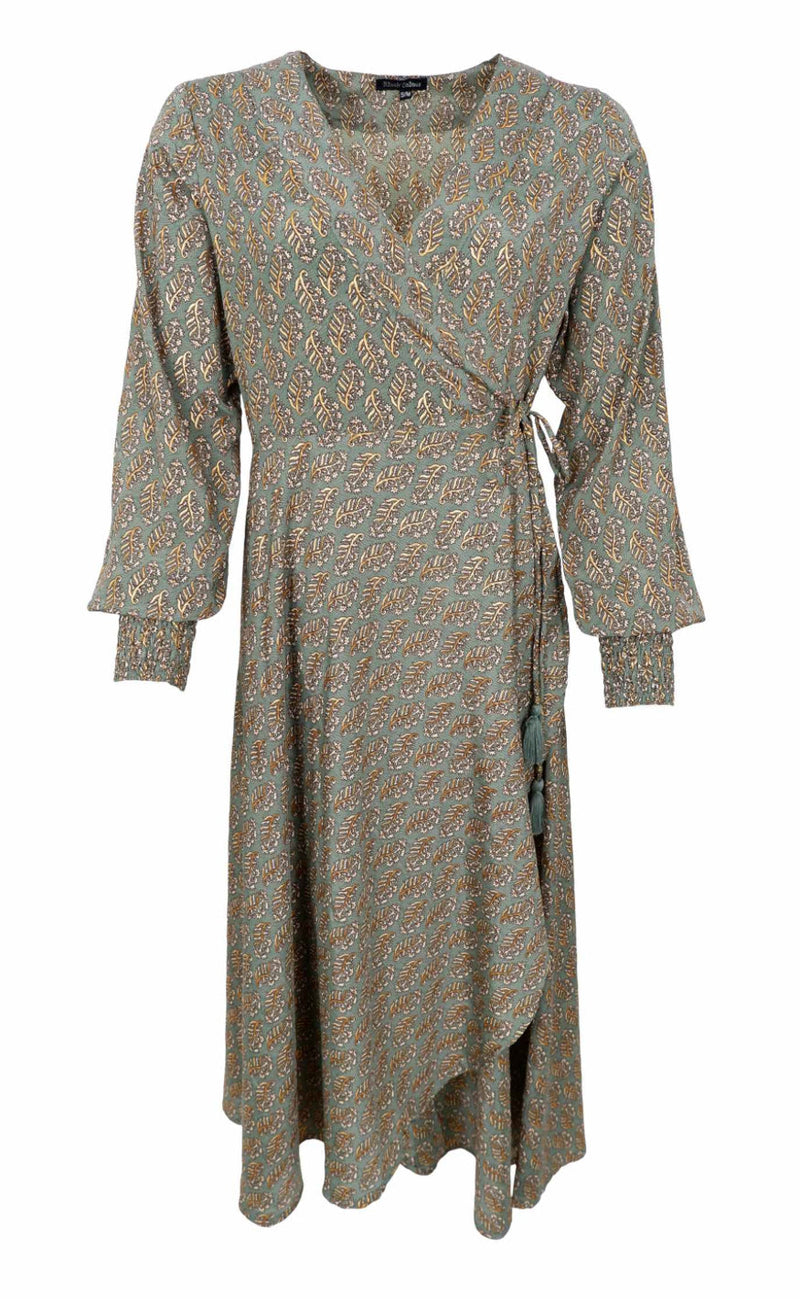 Black Colour Kjole - Luna Wrap - Olive Mist