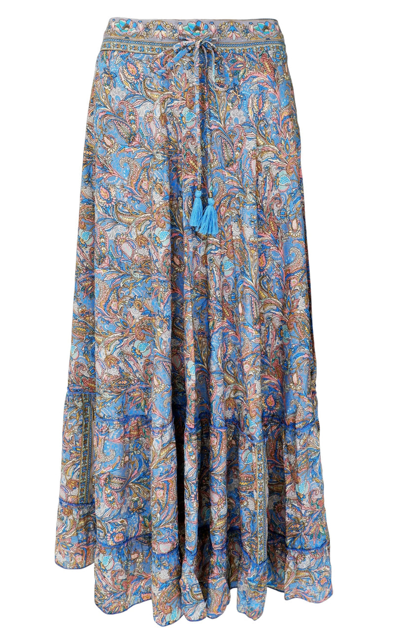 Black Colour Skjørt - Luna maxi Frill - Aqua Tropic