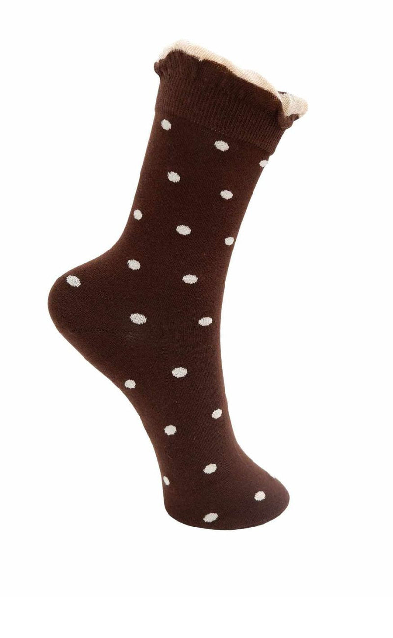 Black Colour Strømper - Lumina - Coffee w. Dots