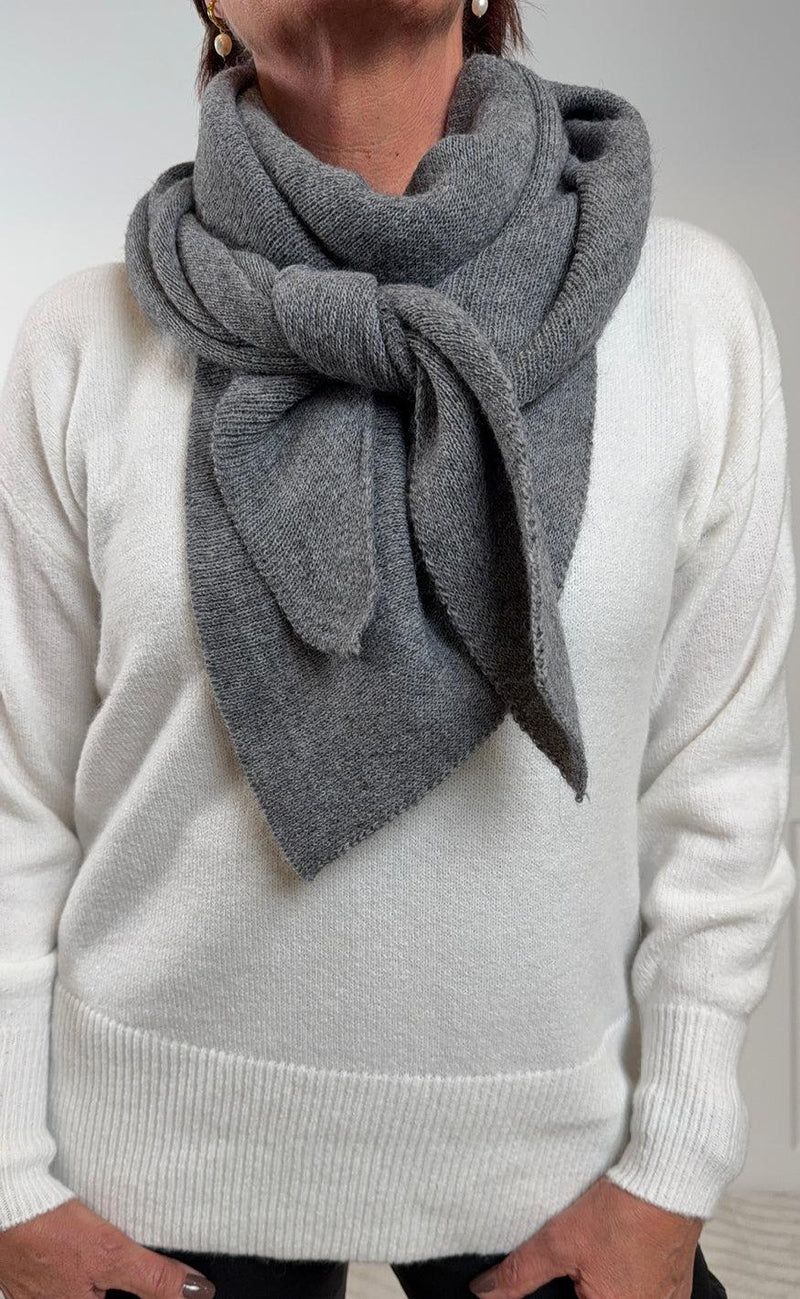 Black Colour Skjerf - Bex Solid - Grey