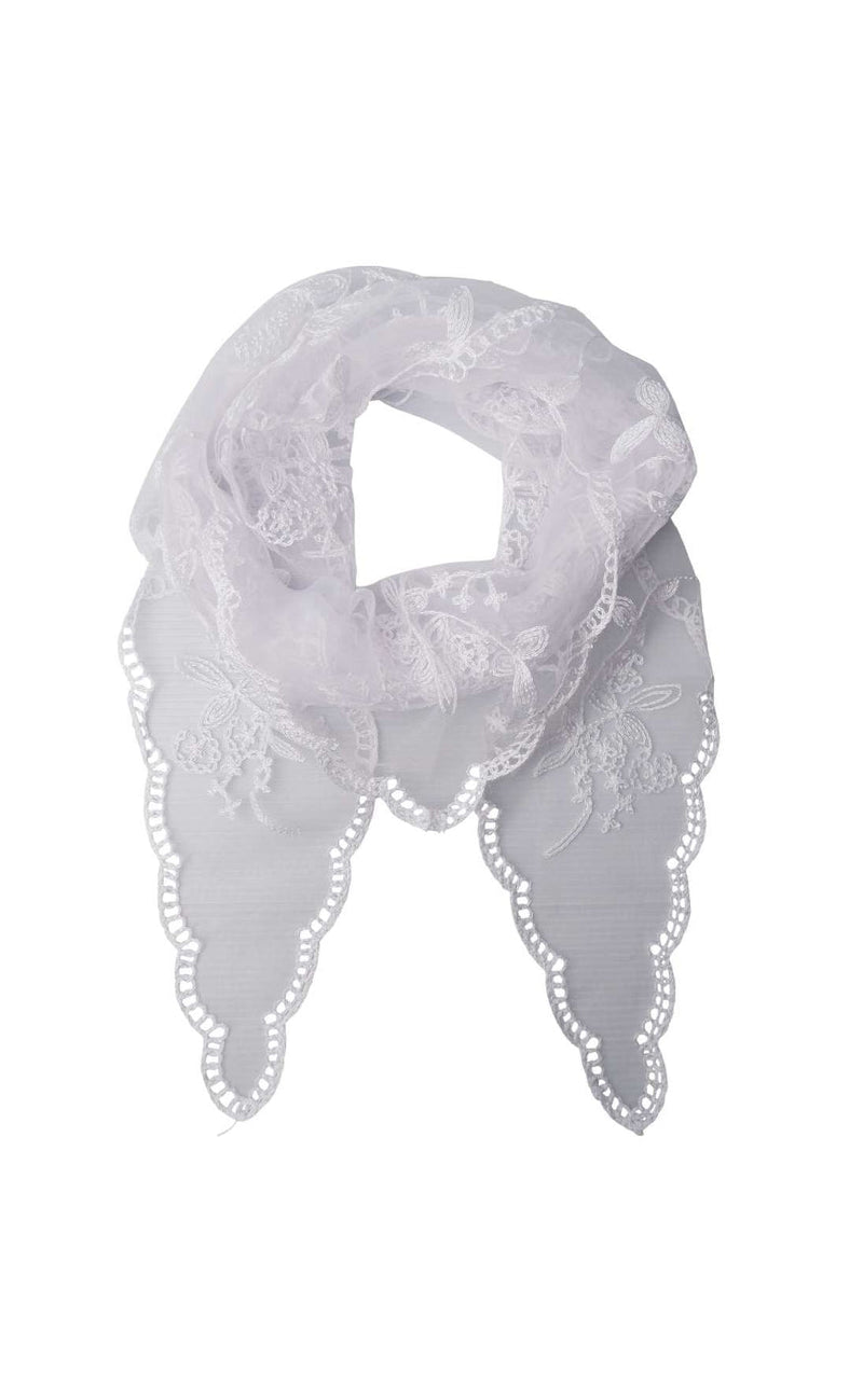 Black Colour Skjerf - Miriana Lace - White