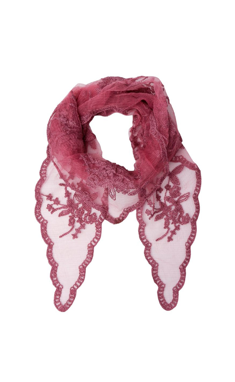 Black Colour Skjerf - Miriana Lace - Wine