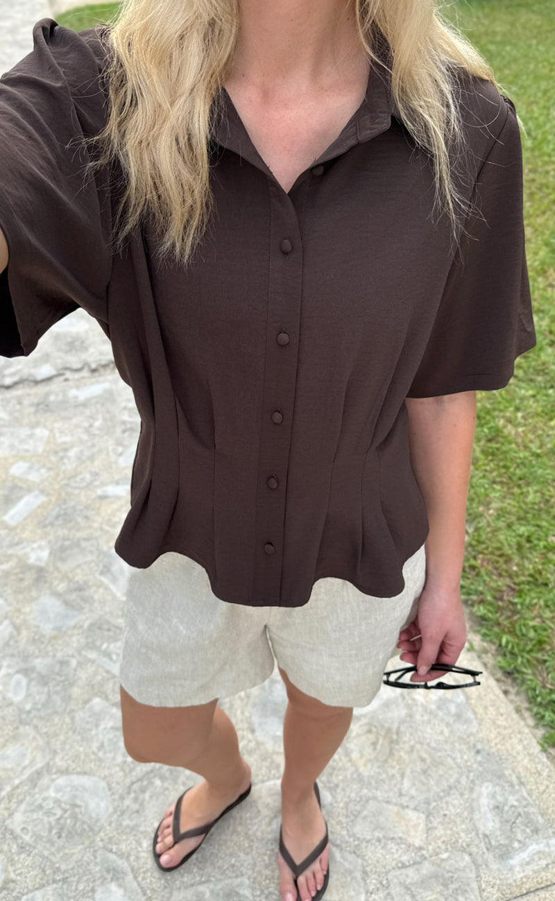 Say INA Copenhagen Bluse - Mille - Dark Brown