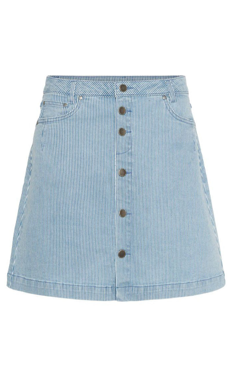 Culture Skjørt - Milky Short - Blue/White Stripe