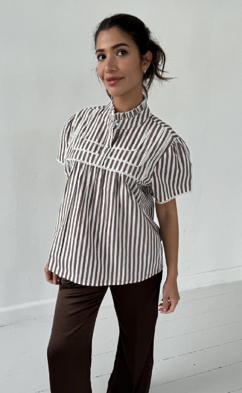 Continue Bluse - Isabella - Brown Stripe