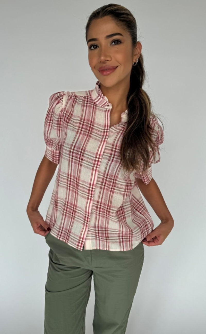 Continue Bluse - Moe check - Red Check