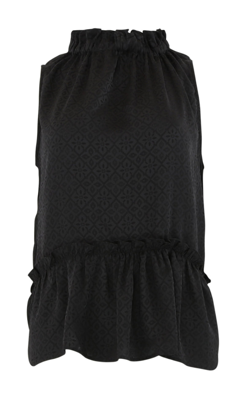 Continue Topp - Liva Fringles - Black Print