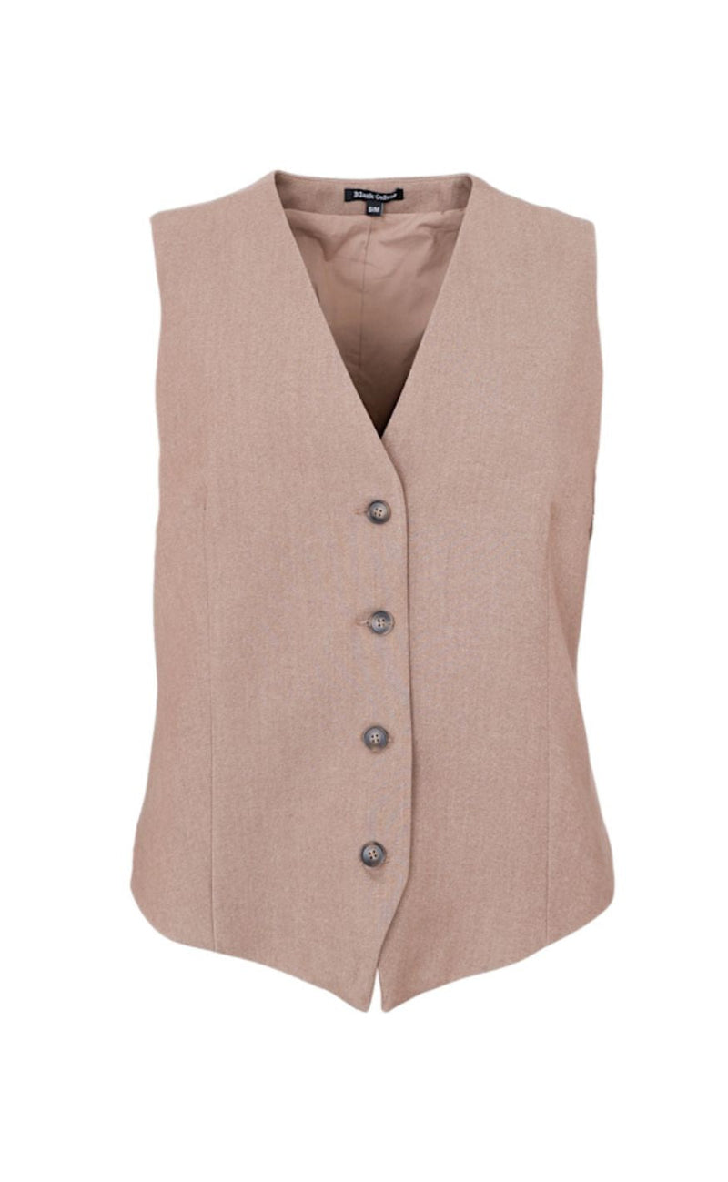 Black Colour Vest - Amina Tailored - Latte