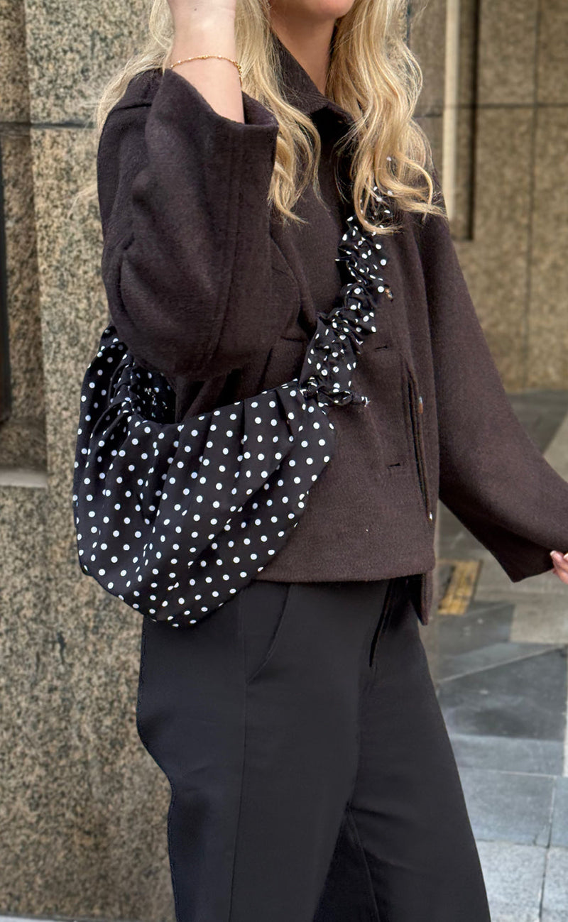 Say INA Copenhagen Veske - Dortea Dotted - Black W. White Dots