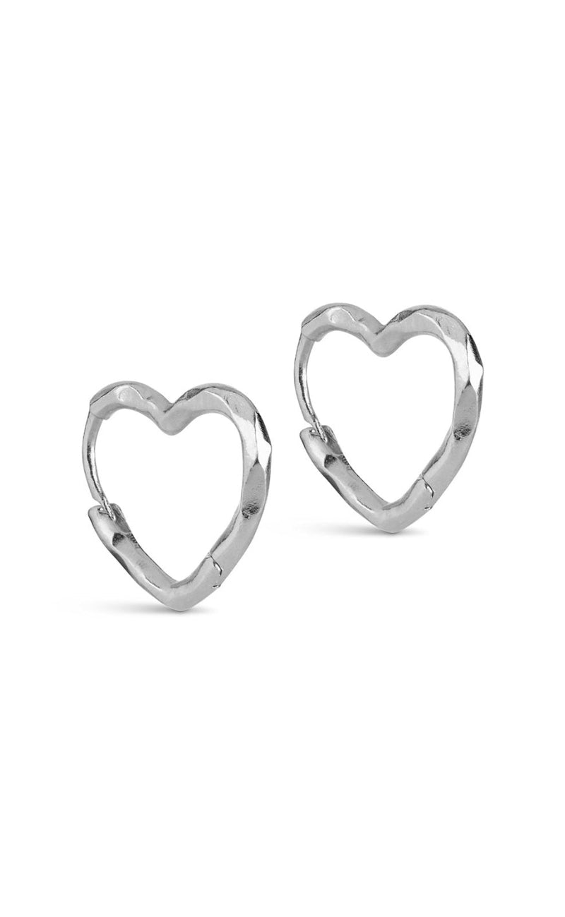 ENAMEL Copenhagen Øreringer - Organic Heart Small - Silver Colour