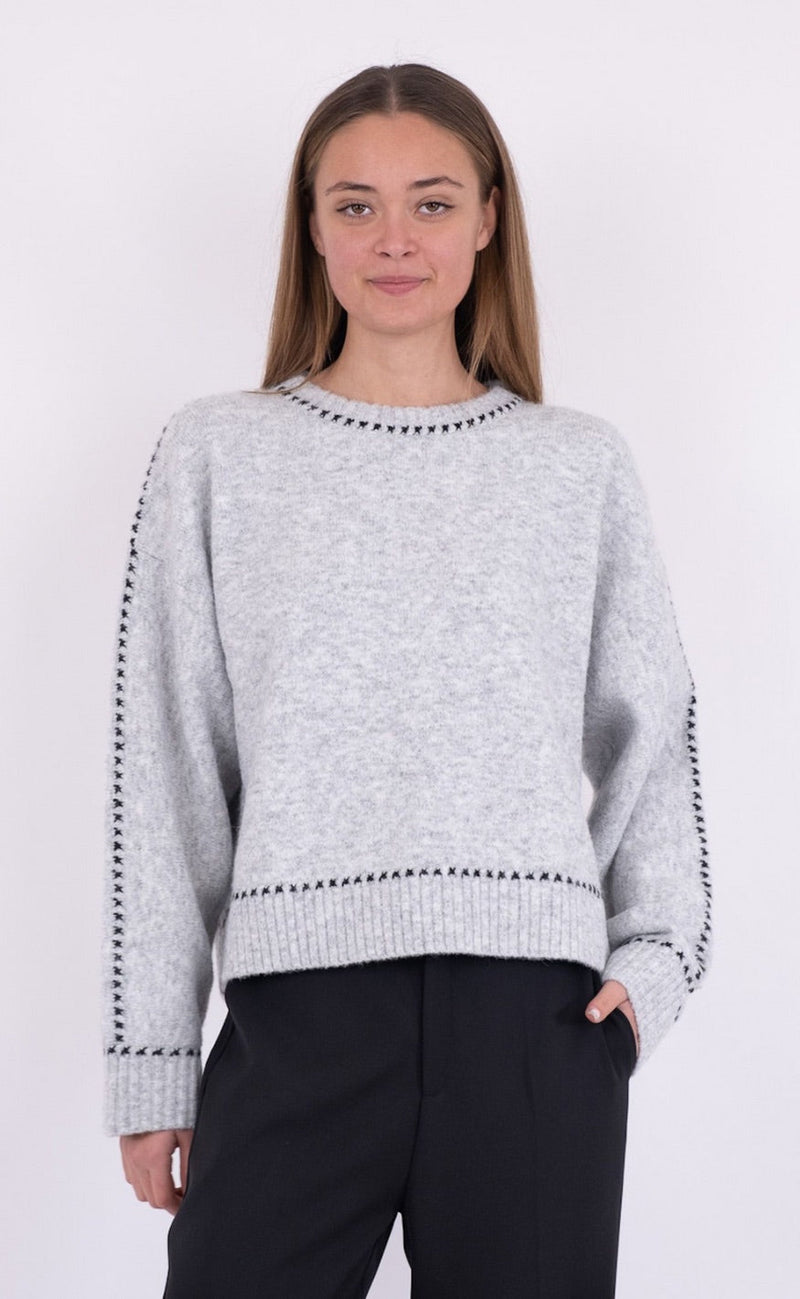 Neo Noir Bluse - Detri - Grey Melange