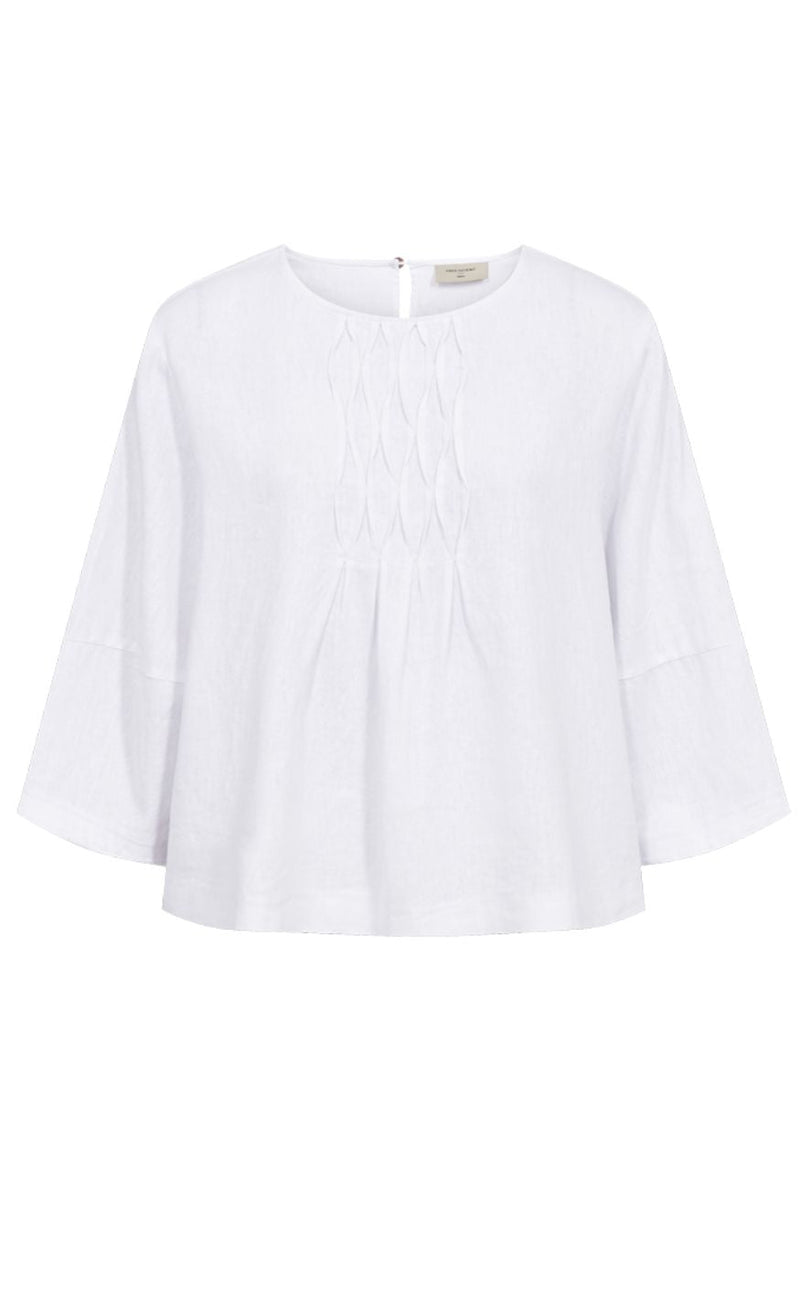 Freequent Bluse - Lava Pleat - Brilliant White