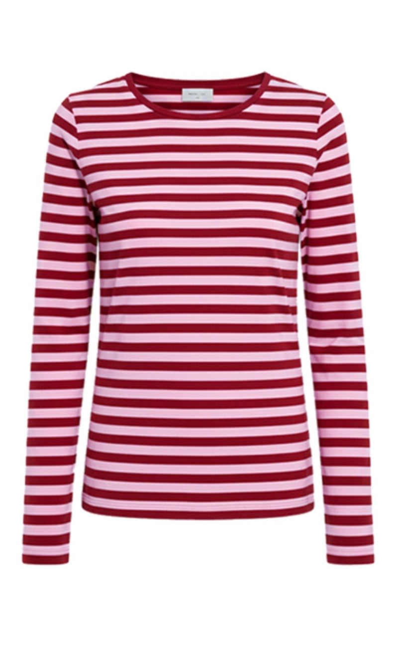 Freequent Bluse - Liana - True Red w. Sweet Lilac