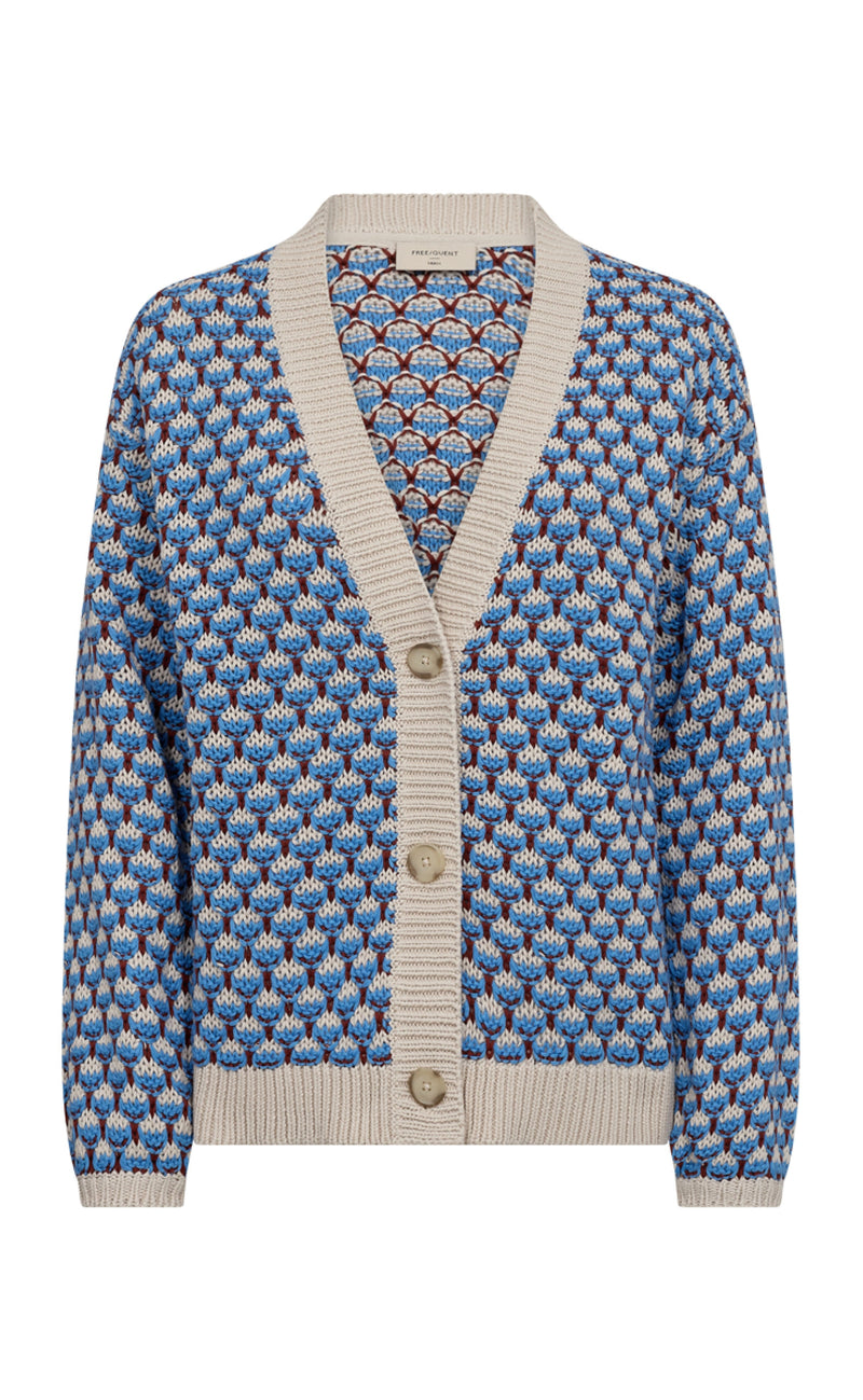 Freequent Cardigan - Flippy - Moonbeam W. Azure Blue