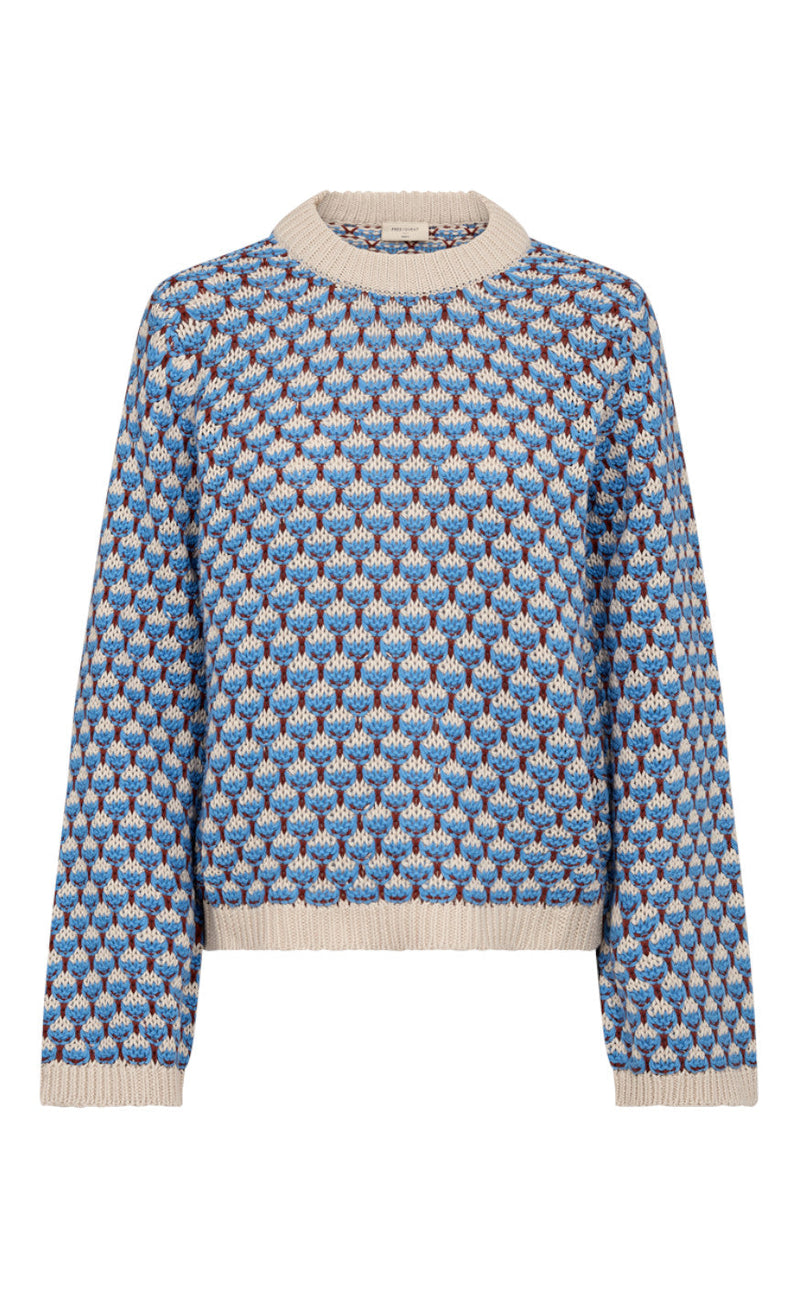Freequent Pullover - Flippy - Moonbeam W. Azure Blue