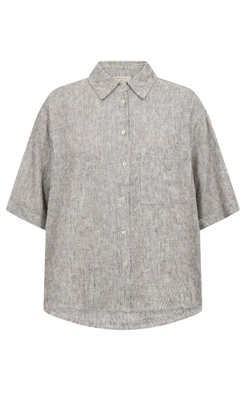 Freequent Skjorte - Lava - Coffee Bean w. Star Off-white