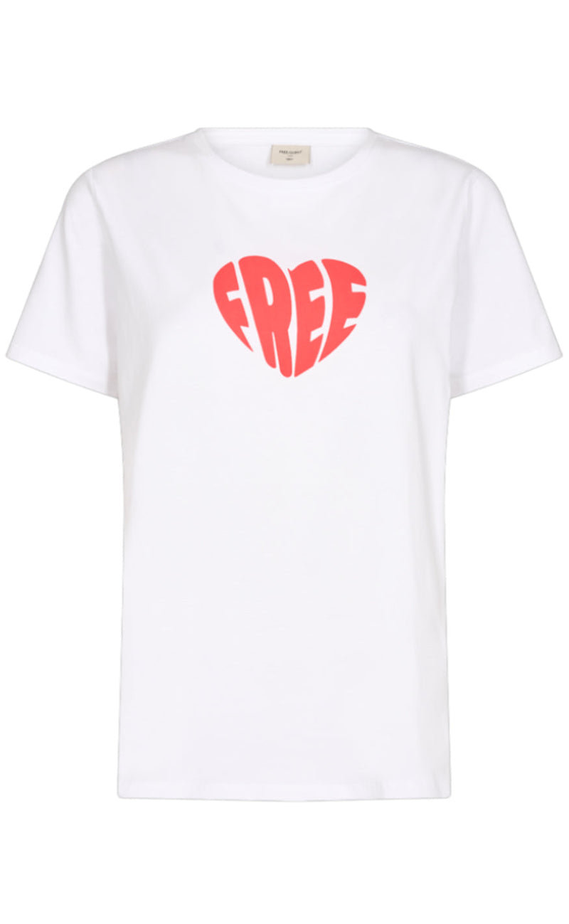 Freequent T-shirt - Fenjal - Brilliant White W. Cherry Tomato