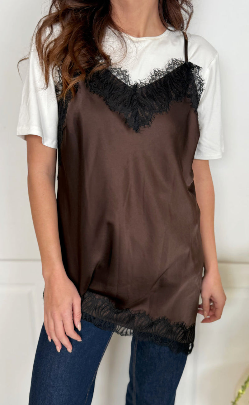 Freequent Topp - Dova - Coffee Bean w. Black
