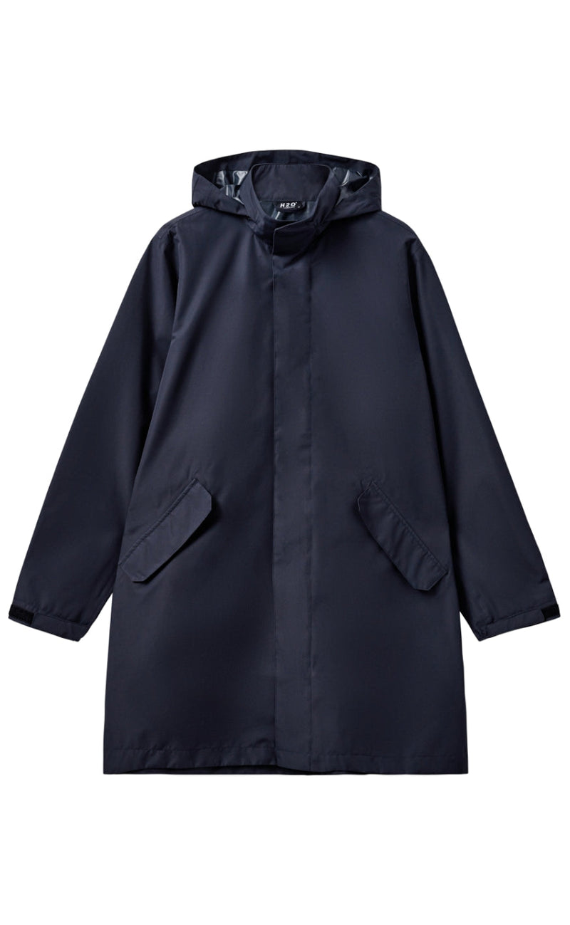 H2O Regnjakke - Rømø Long - Navy