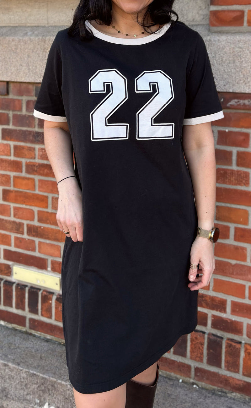 INA Copenhagen Kjole - Alva Football - Black W. Off White