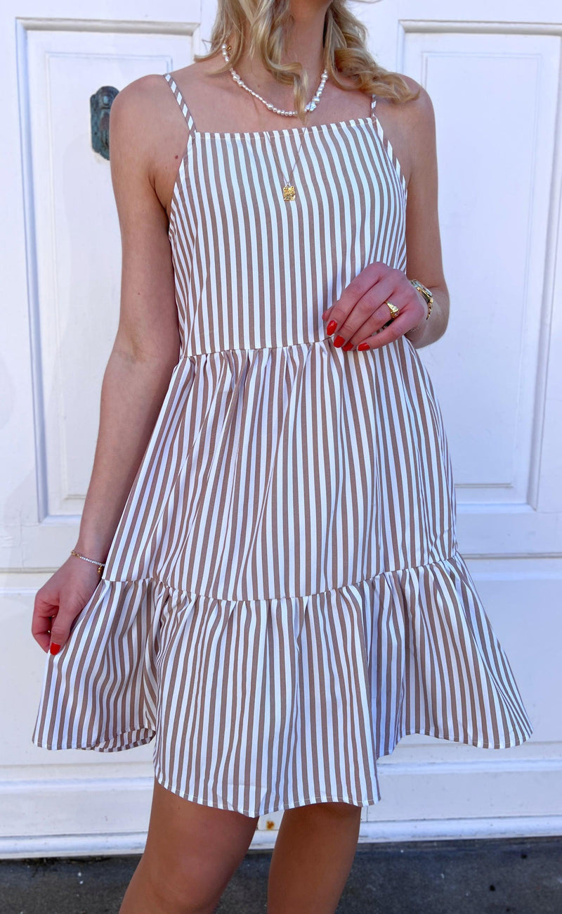 INA Copenhagen Kjole - Sisi - Brown White Stripe