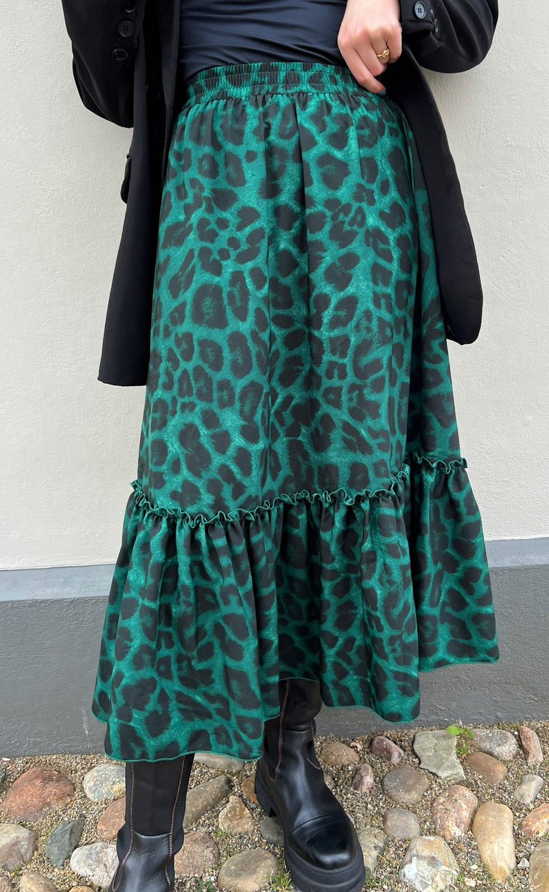 INA Copenhagen Skjørt - Hanna - Green Leopard