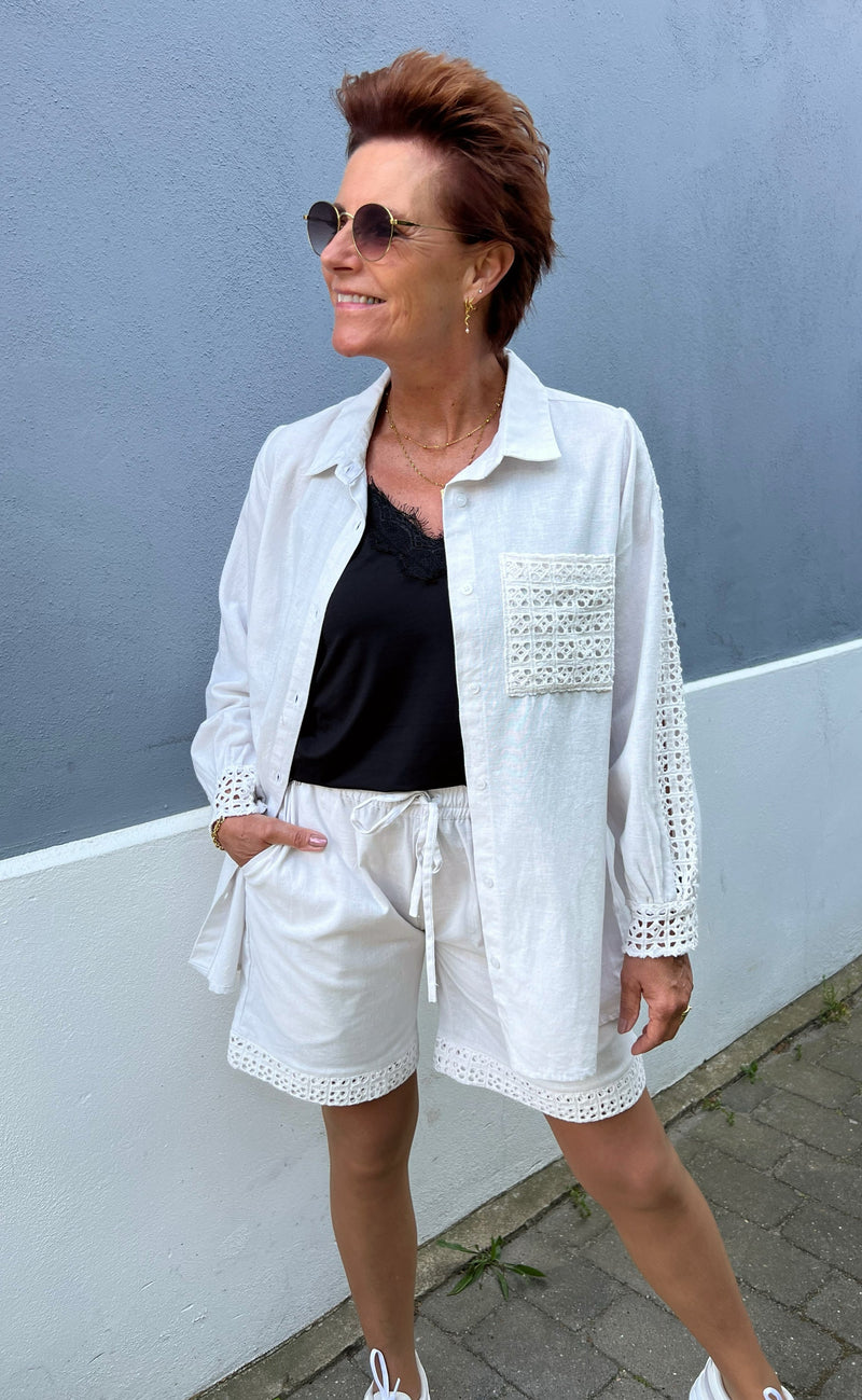 INA Copenhagen Skjorte - Sandy Linen - Off White