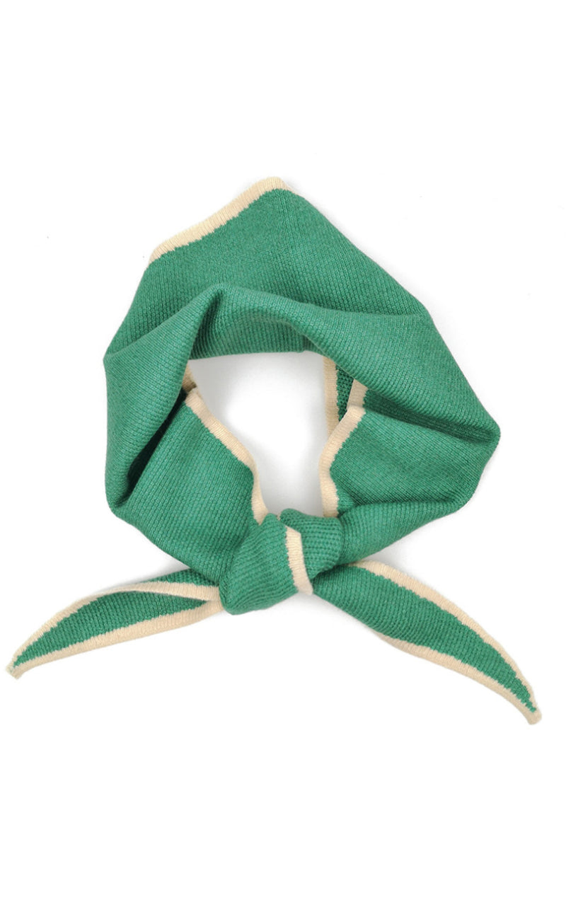 INA Copenhagen Skjerf - Paris Triangle - Green / Beige