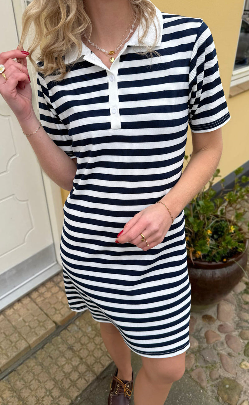INA Copenhagen Polo Kjole - Pamela - Navy Striped