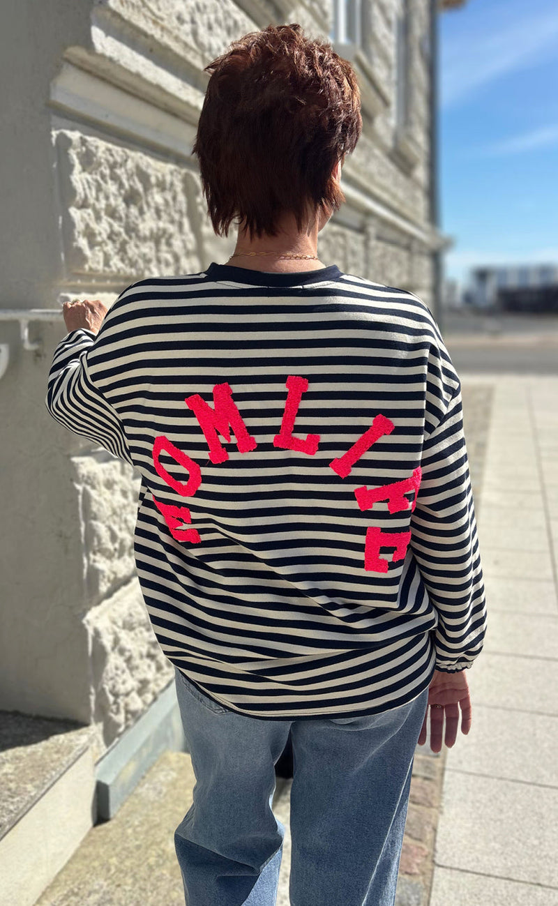 Say INA Copenhagen Sweatshirt - MomLife - Navy Blue Striped