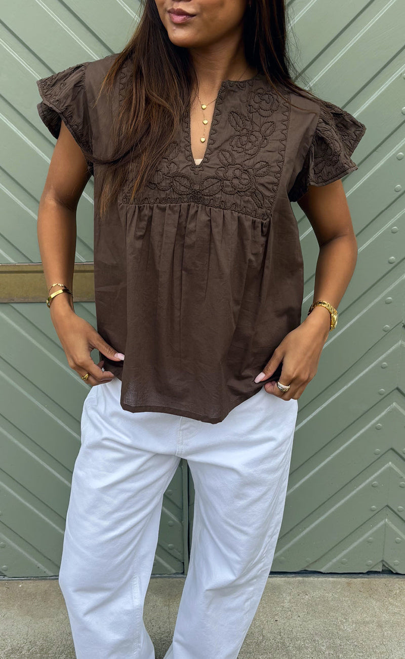 Say INA Copenhagen Topp - Carla - Dark Brown