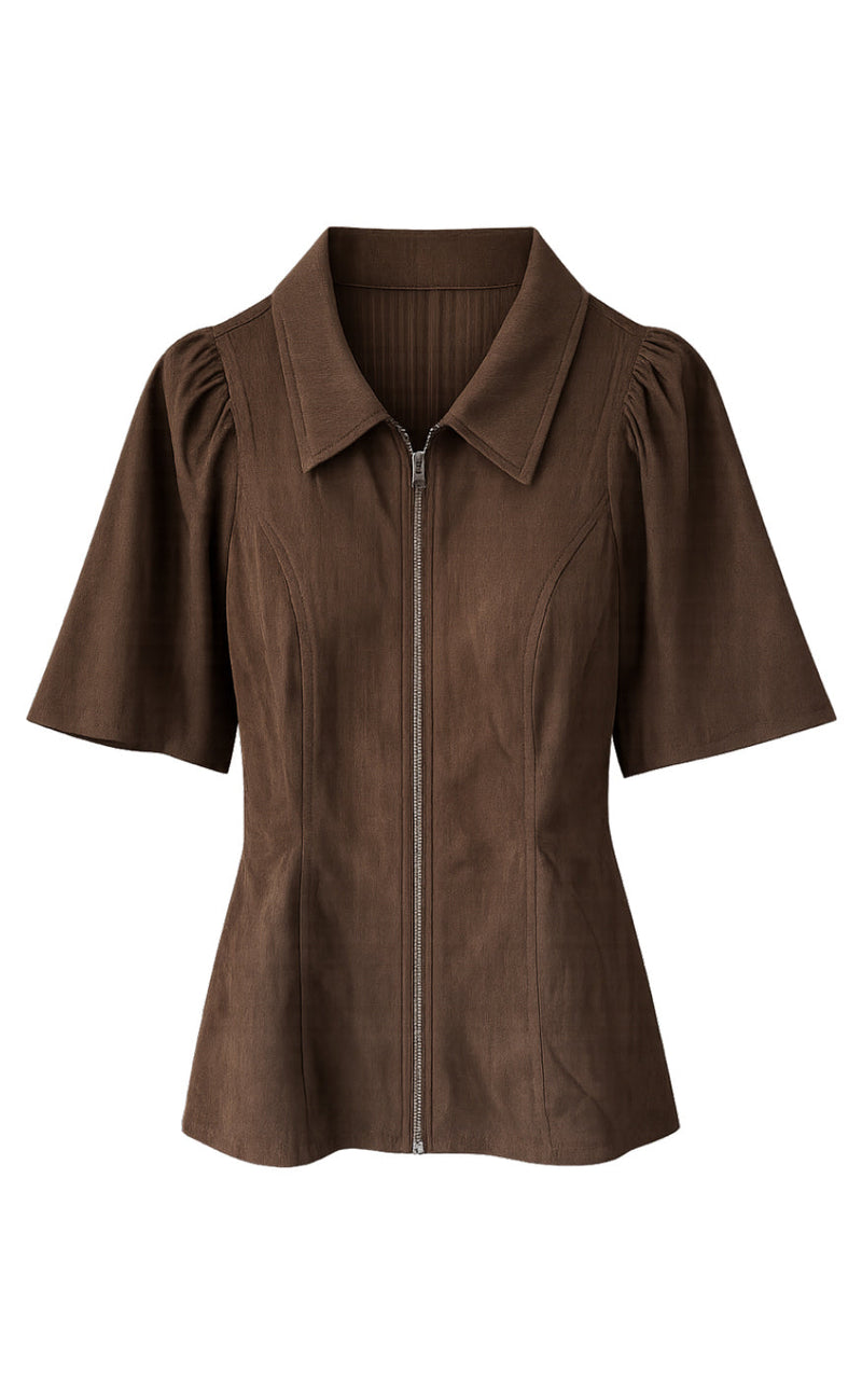 Say NA Copenhagen Bluse - Nora - Dark Brown Corduroy