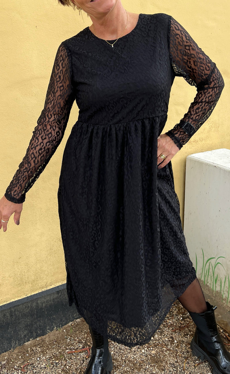 INA Copenhagen Kjole - Liva - Black Leopard Lace