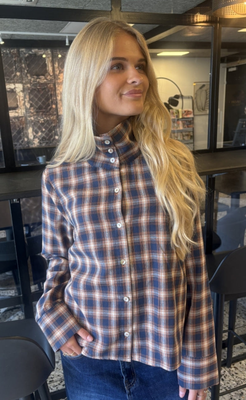 Continue Skjorte - Jessi - Orange Small Check