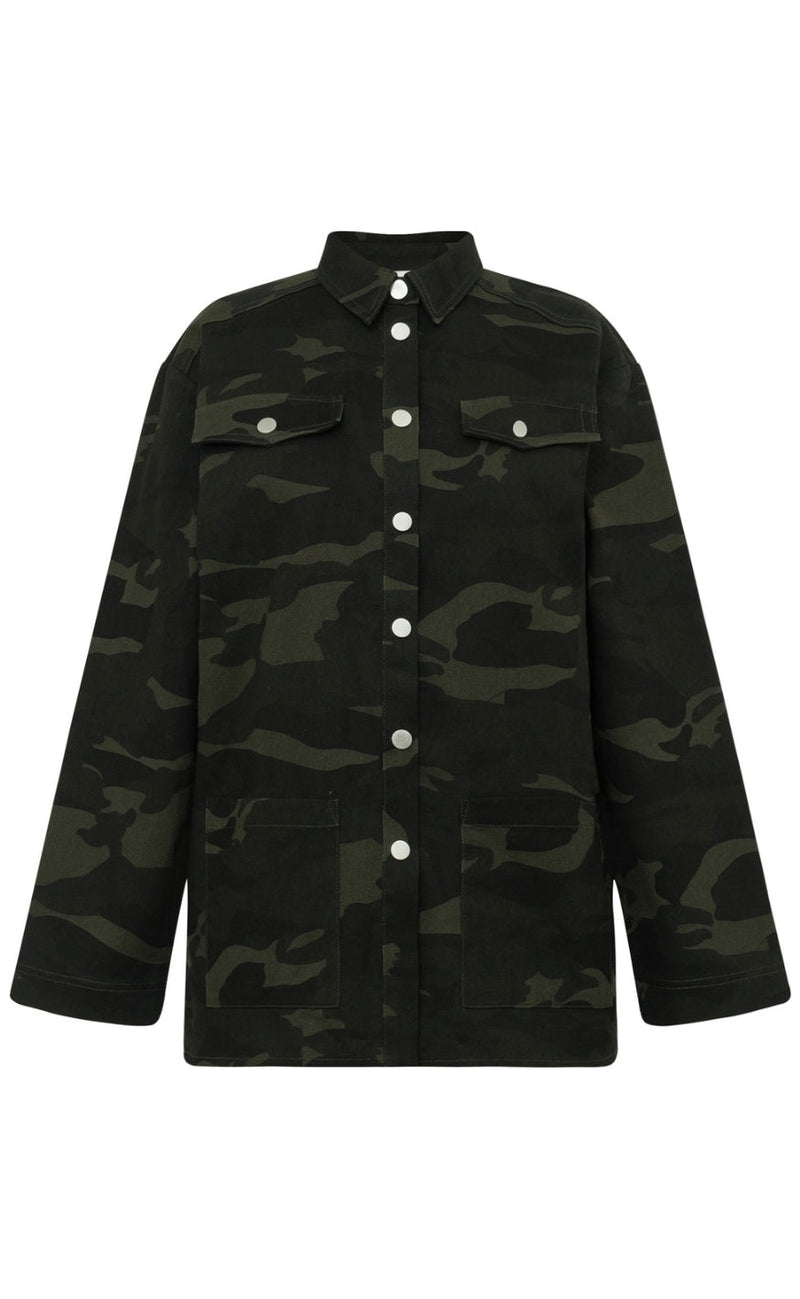A-View Jakke - Camo - Army/Black