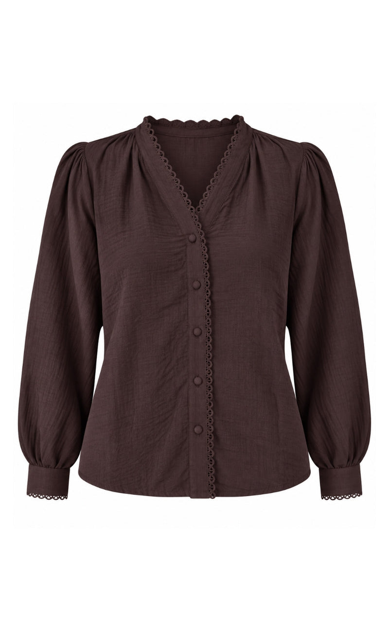 Say INA Copenhagen Skjorte - Bliss - Dark Brown