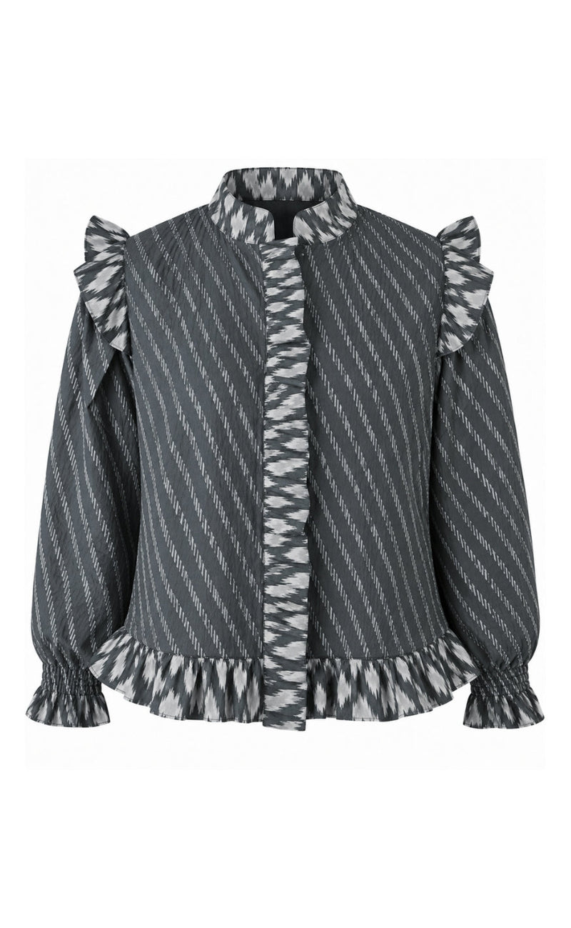 Say INA Copenhagen Bluse - Cassie - Black w. Grey Print