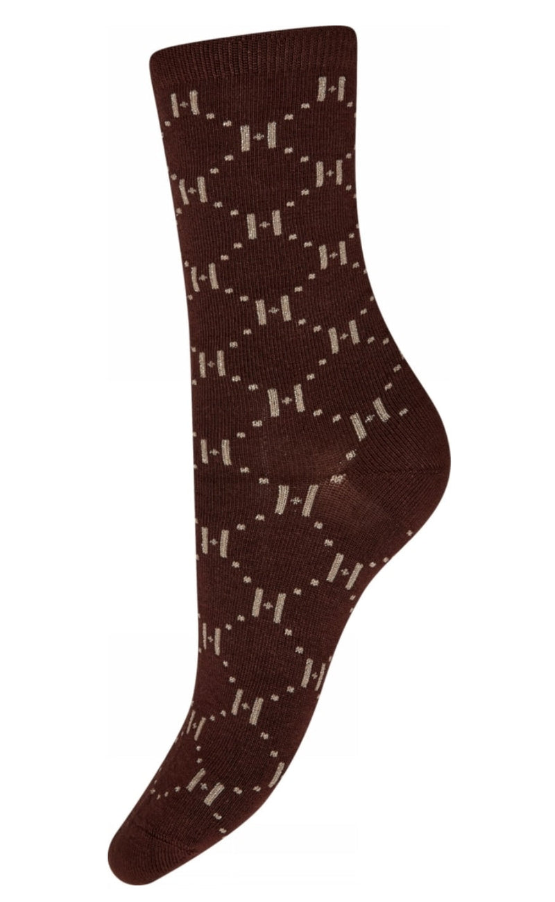 Hype The Detail Strømper - Logo Rib - Brown
