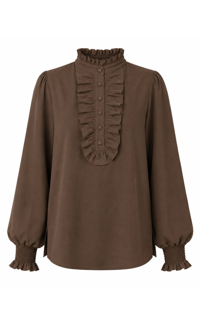 Say INA Copenhagen Skjorte - Cami Chiffon - Dark Brown Chiffon
