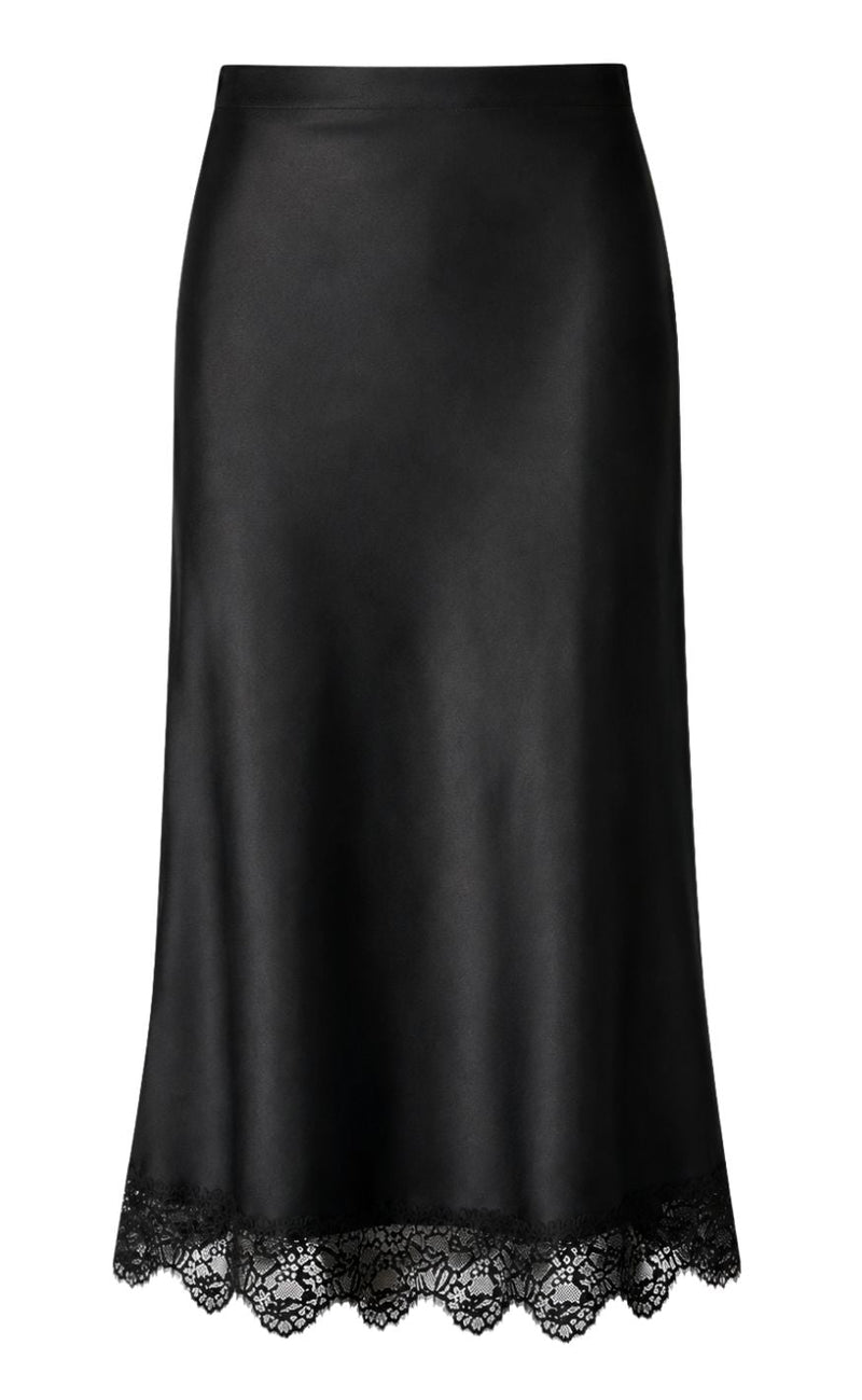 Say INA Copenhagen Skjørt - Jasmille Satin - Black W. Lace