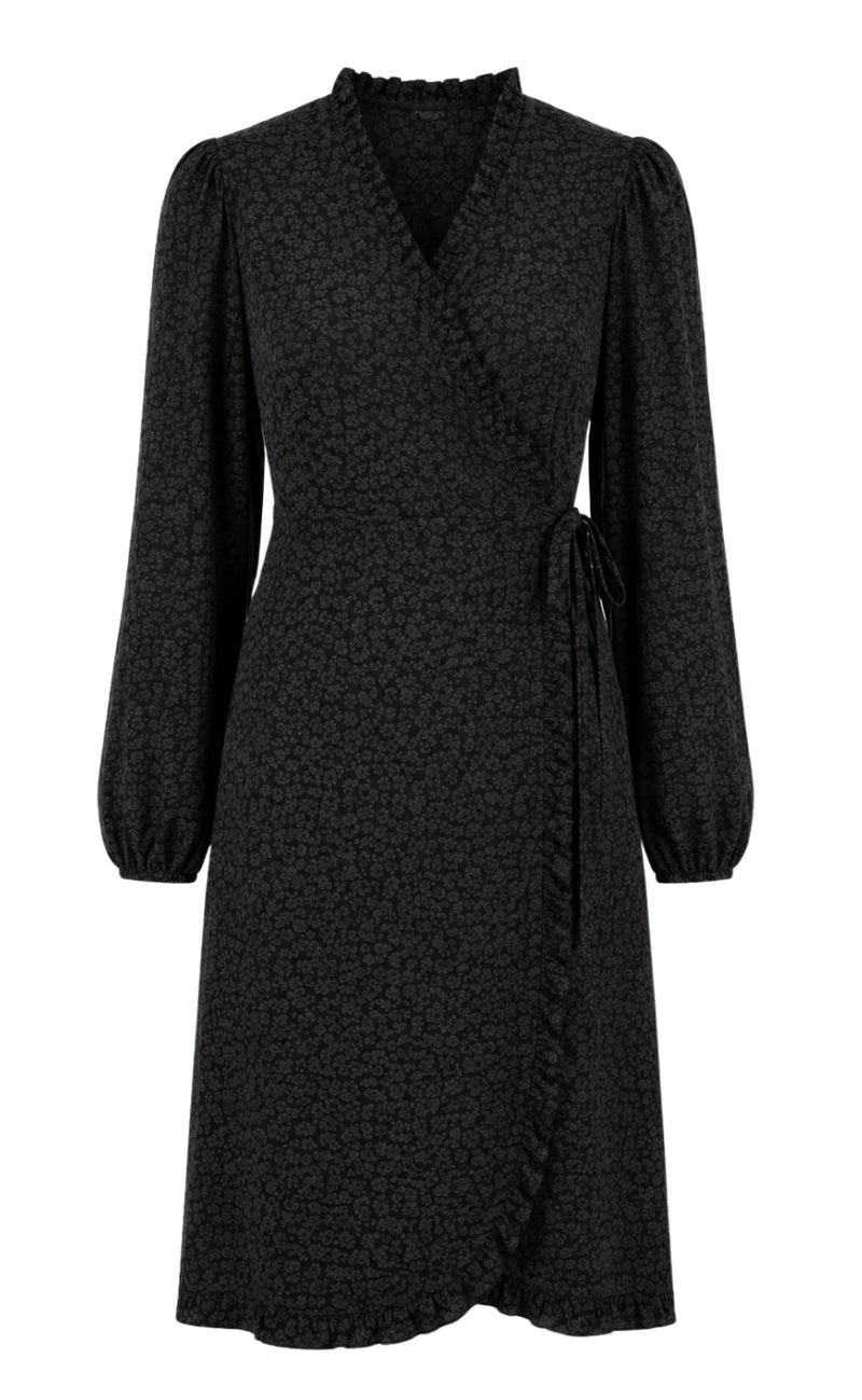 Say INA Copenhagen Kjole - Catja Wrap - Black Flower