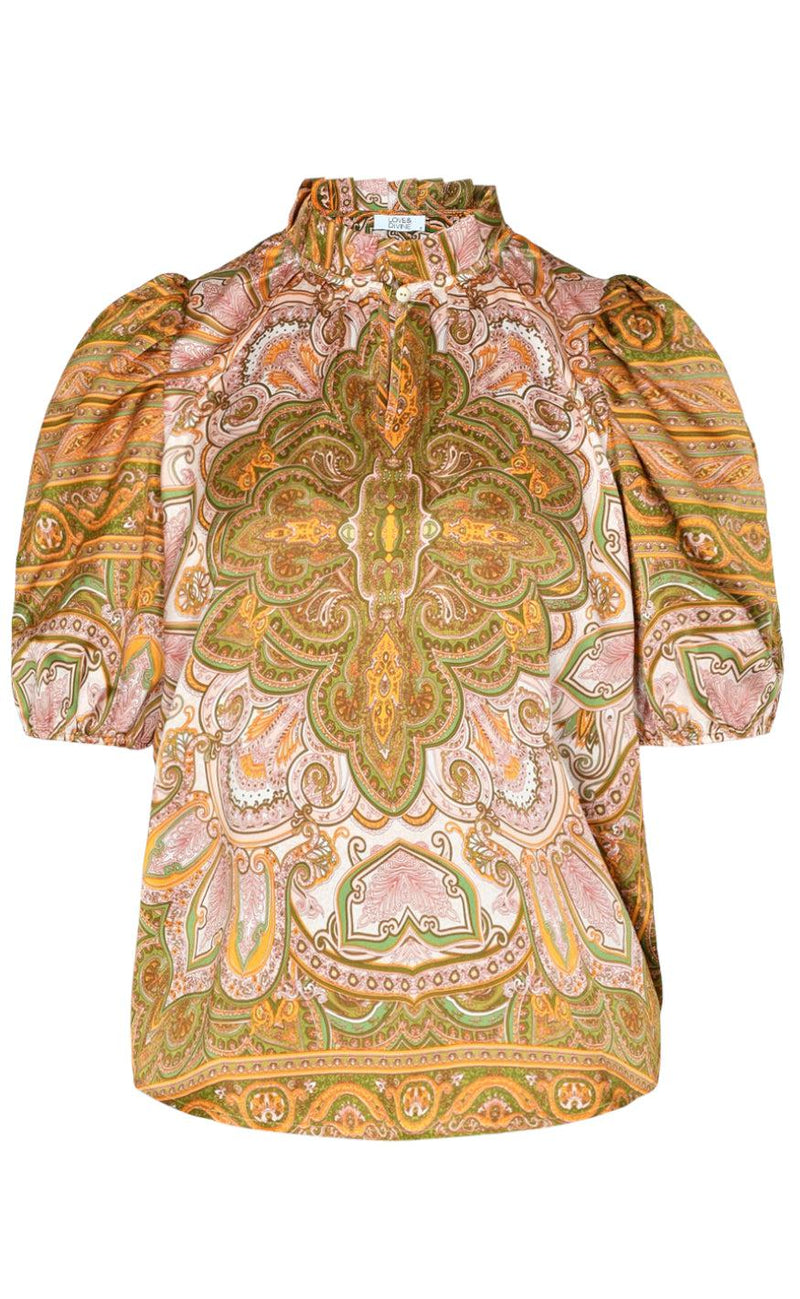 Love & Divine Bluse - Love910-6 - Green Paisley