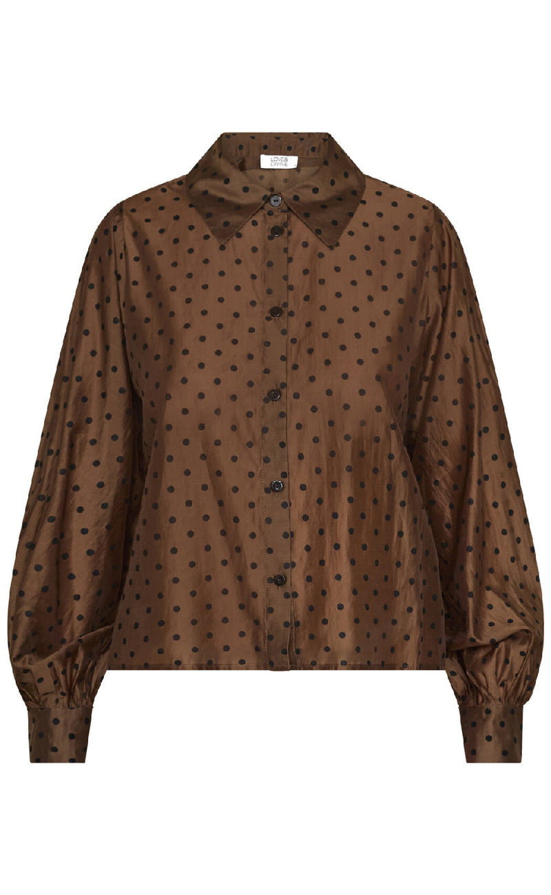 Love & Divine Skjorte - Love1206-2 - Chocolate/Dot