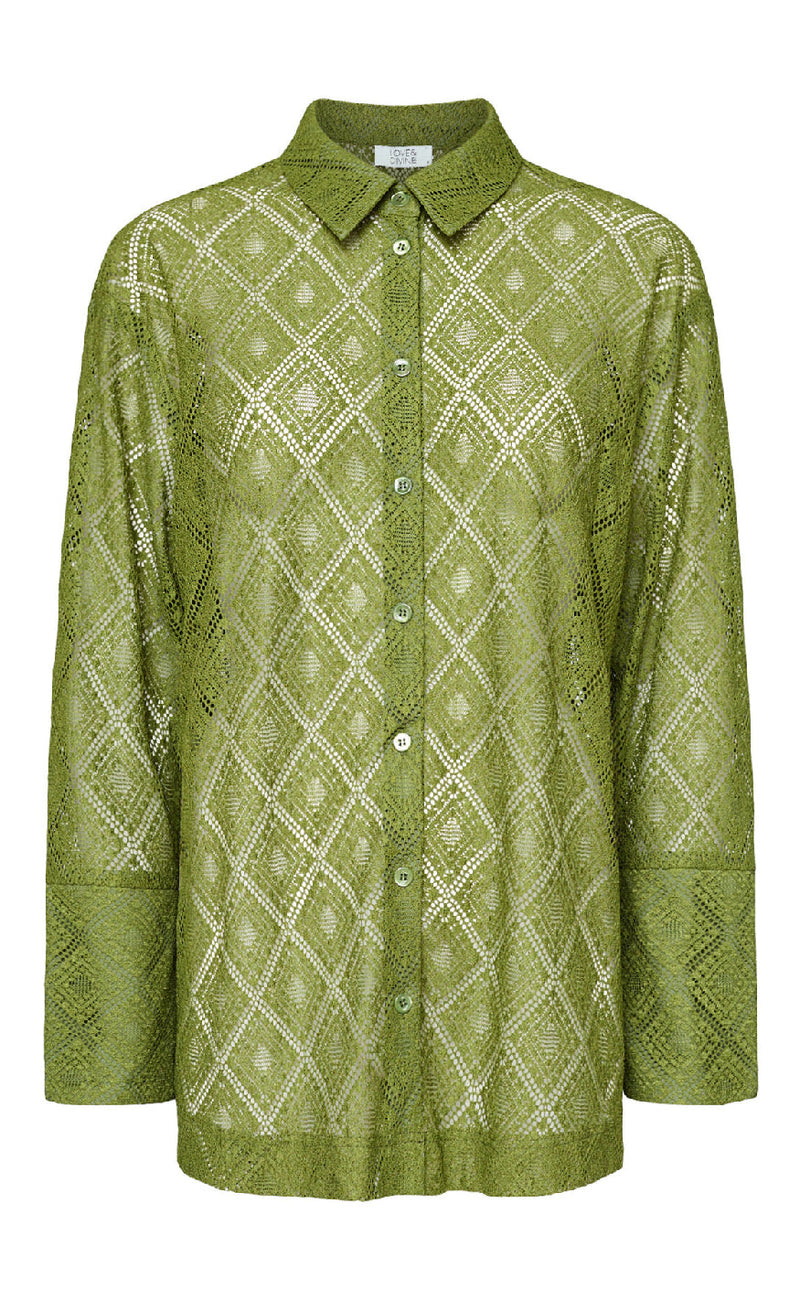 Love & Divine Skjorte - Love1439 - Lime Green