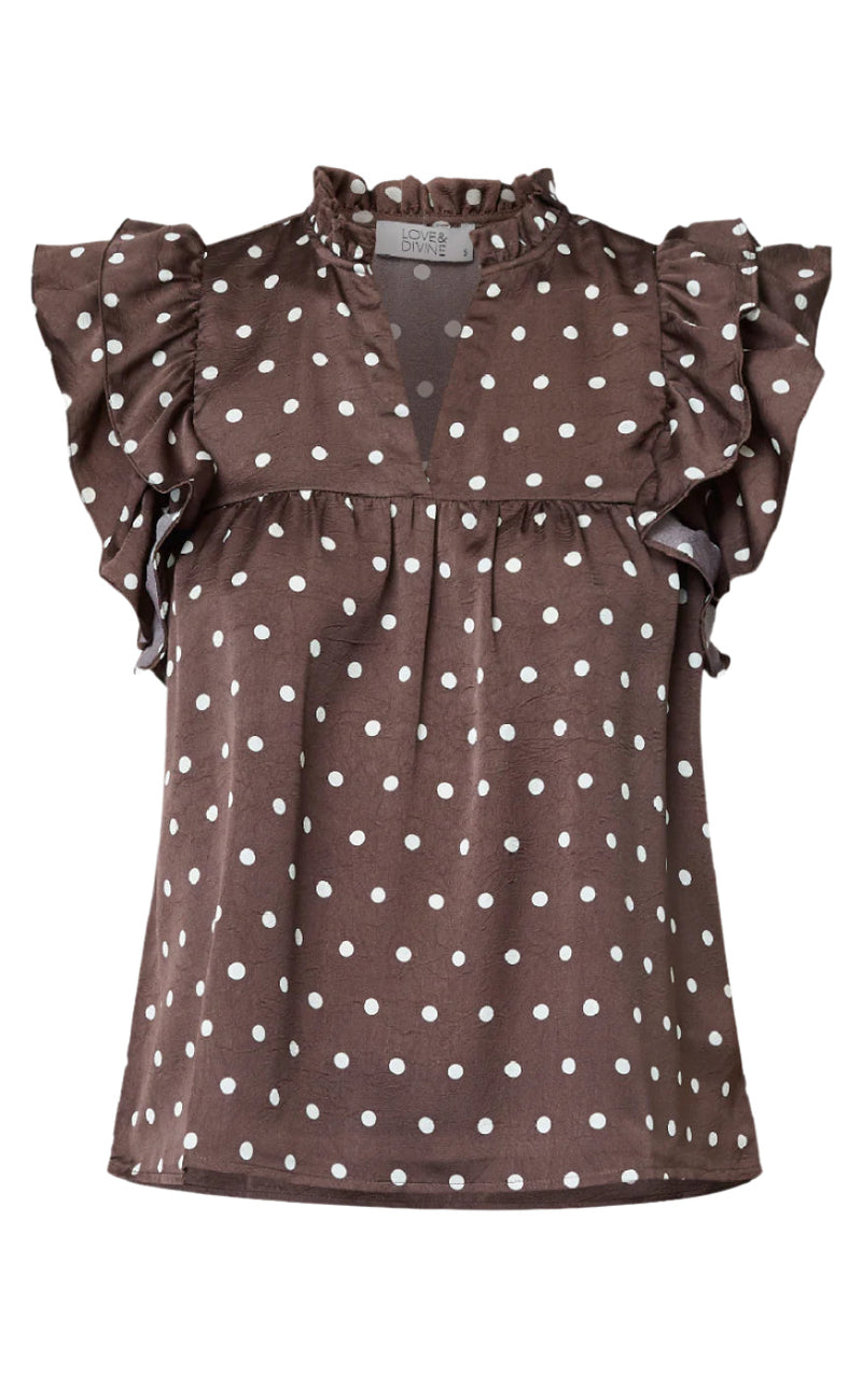 Love & Divine Topp - Love1387 - Brown/Dot