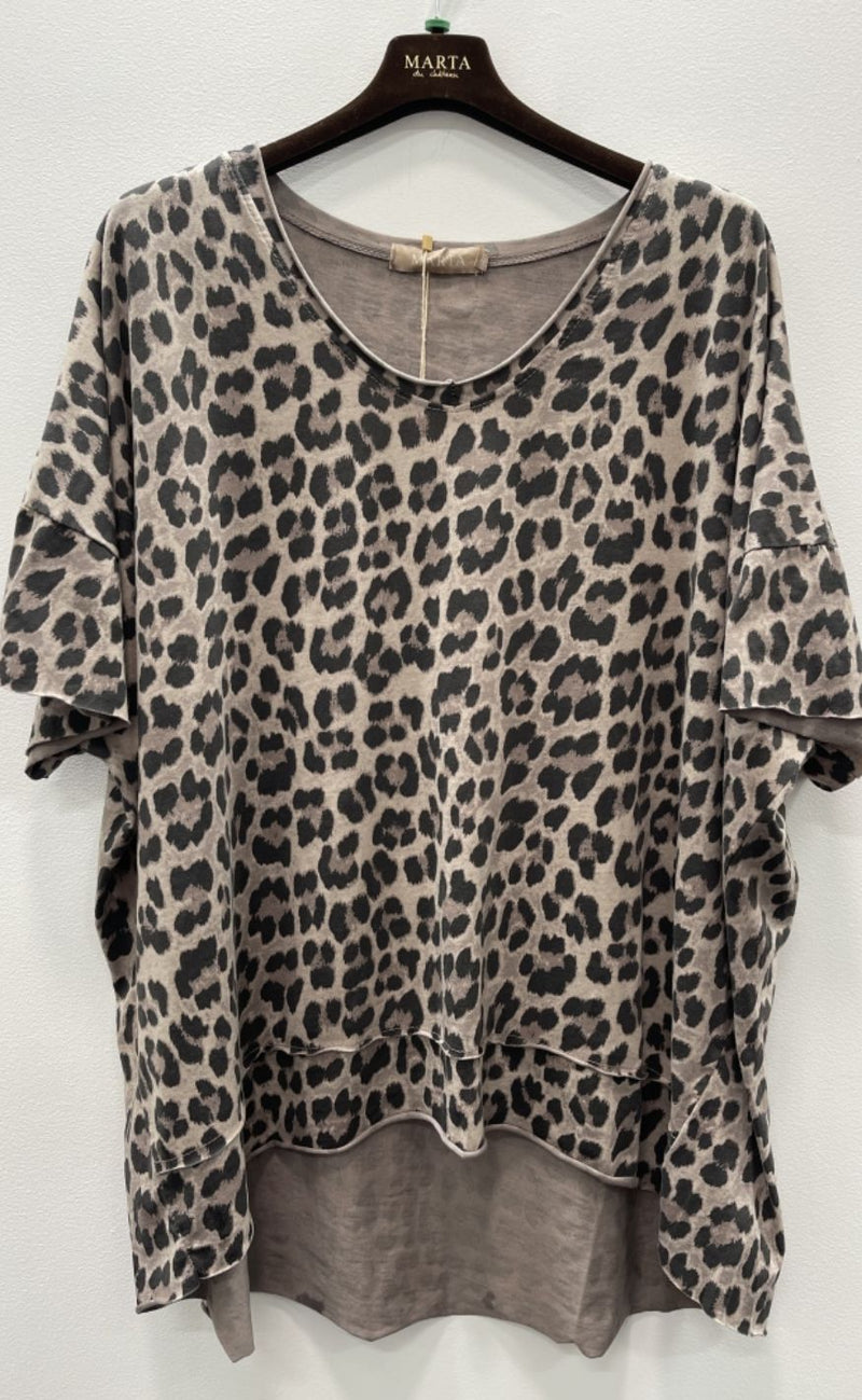 Marta Du Chateau T-shirt - Harper - Beige Leo