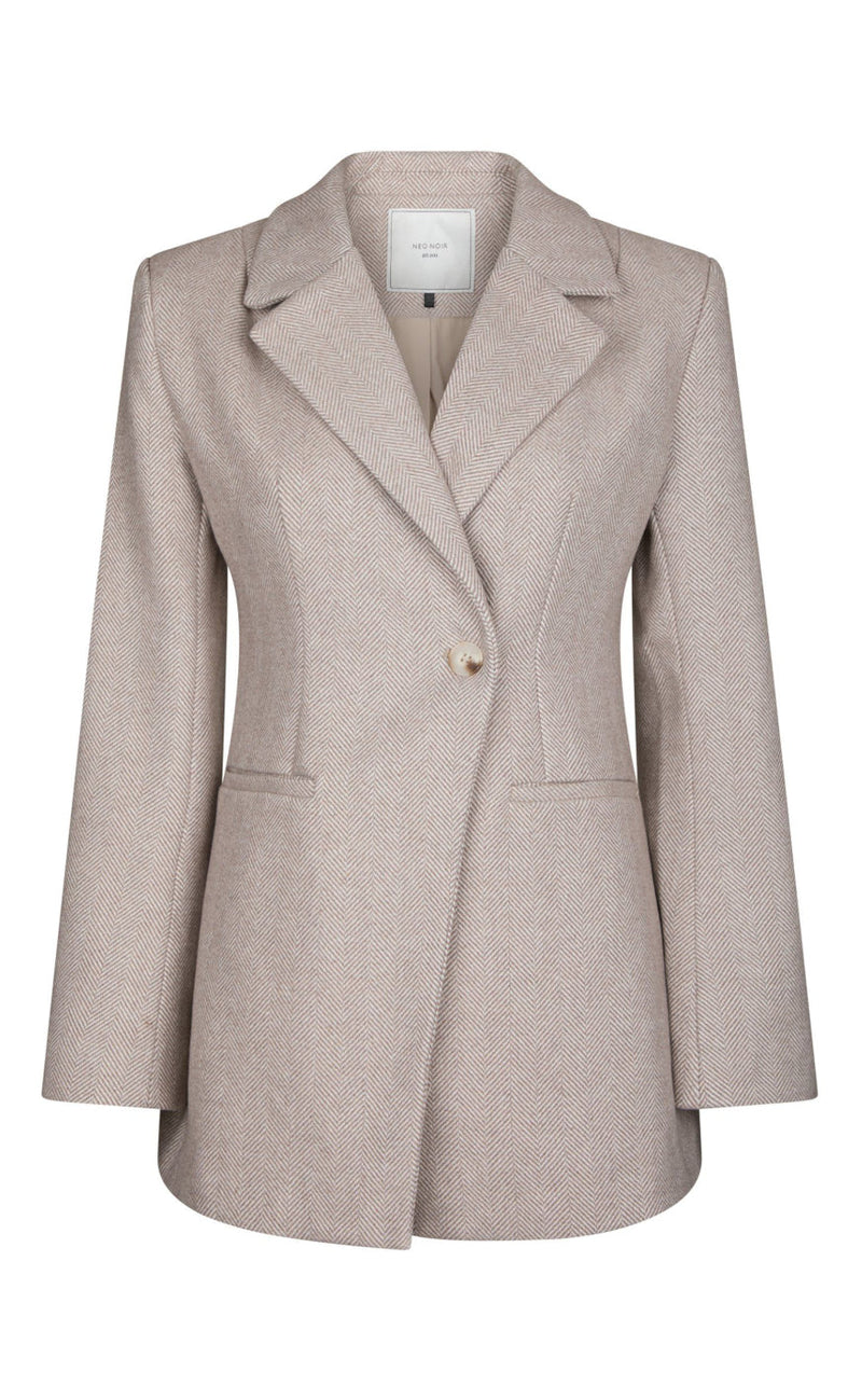 Neo Noir Blazer - Bowie Herringbone - Sand