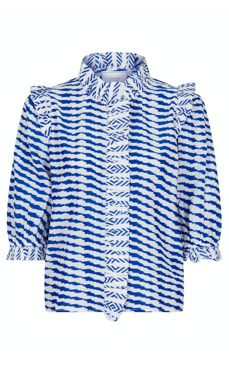 Neo Noir Bluse - Chacha Graphic - Blue