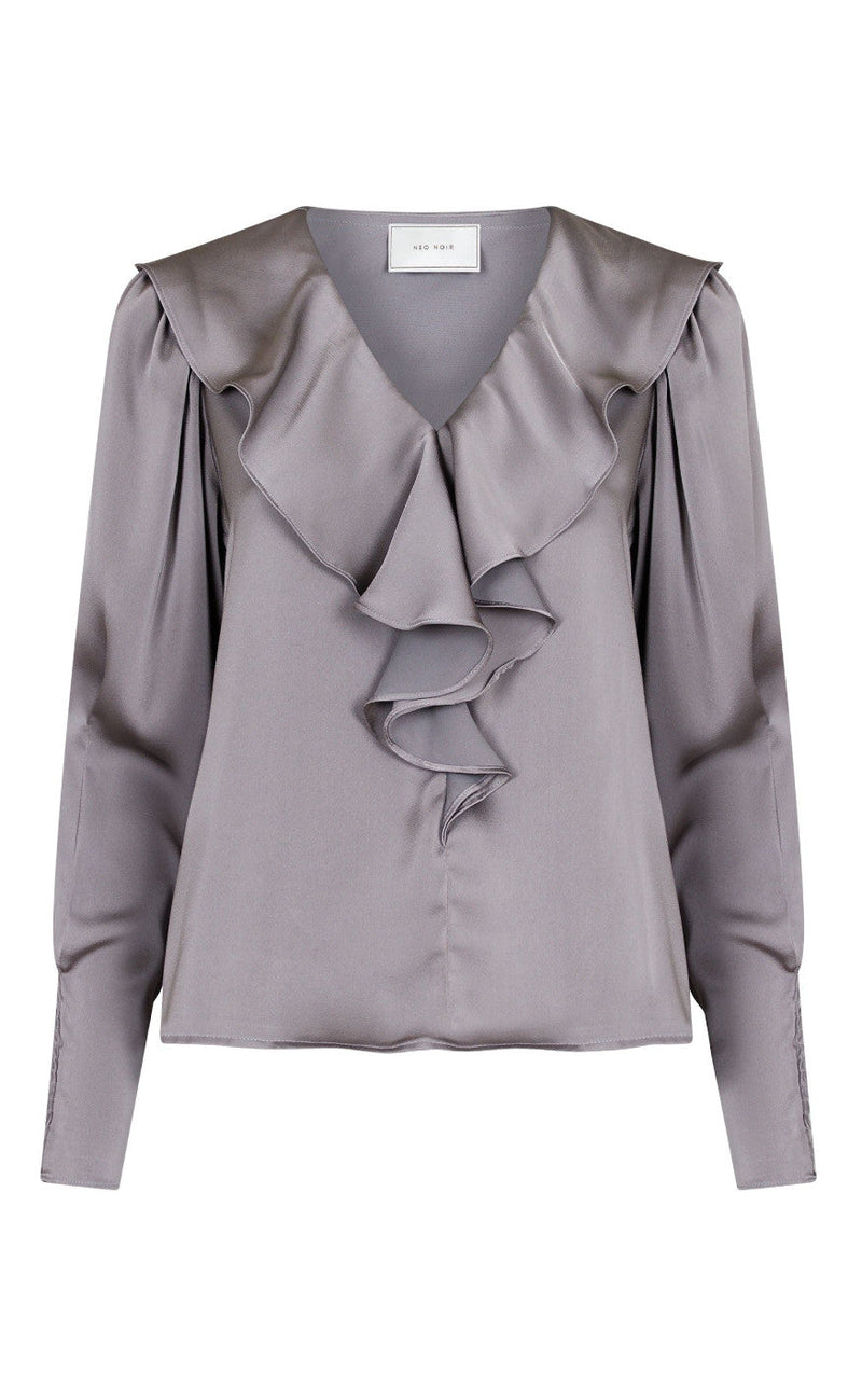 Neo Noir Bluse - Sandie Sateen - Grey